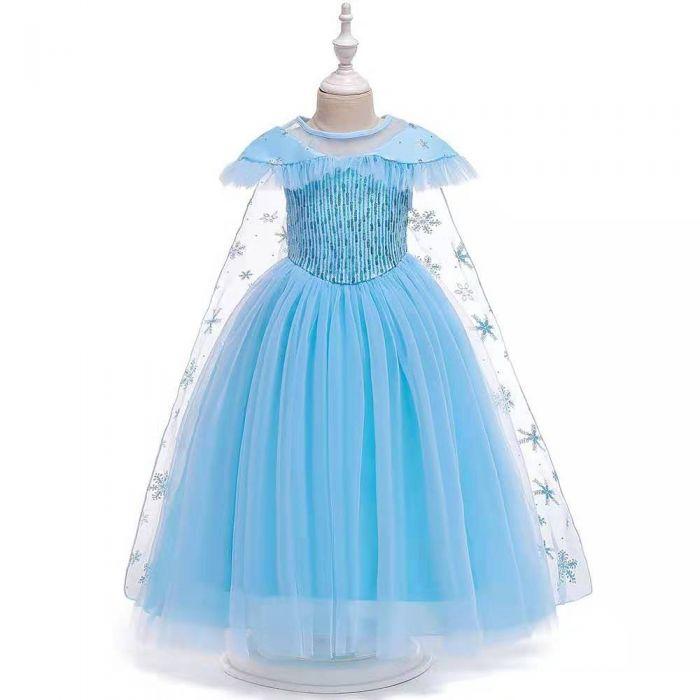Gambar Dress Frozen with Cape / Dress Elsa Frozen - B2W2 - 150 dari Bebeology undefined Tokopedia