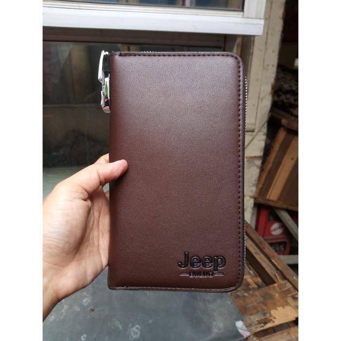 Gambar HANDBAG DOMPET CLUTCH TAS TANGAN JEEP - Cokelat dari GARDU KULIT undefined Tokopedia