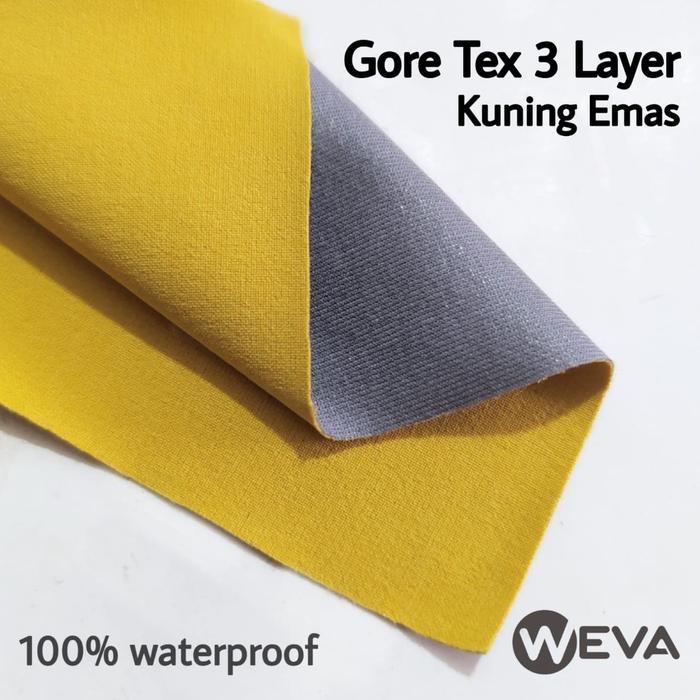 Jual Bahan Kain Jaket Parasut Gore Tex 3 Layer Kuning Emas Kota Surabaya Weva Garment Textile Tokopedia