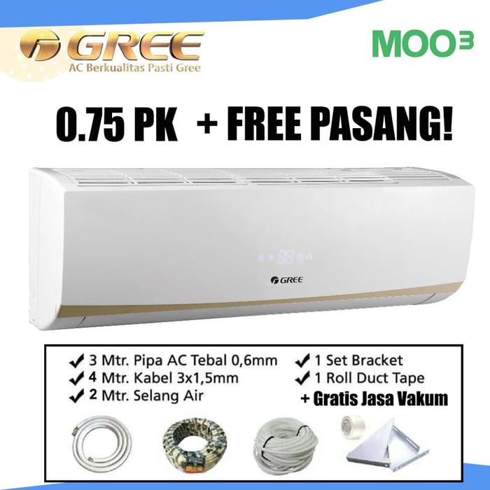 Jual Gree Ac 3 4 Pk Moo3 Pasang Split Low Watt 0 75 Pk Gwc 07m003 Kota Bandung Yoobao 