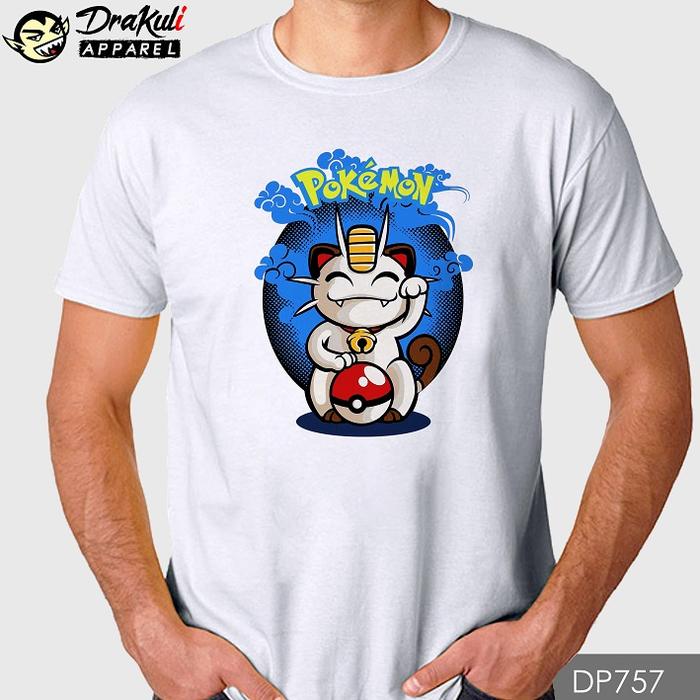 Gambar T Shirt DP757 - Maneki Meowth - Putih, M dari Drakuli Games Store undefined Tokopedia