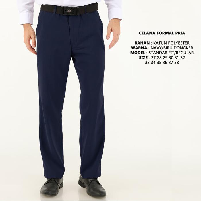 Gambar Celana Panjang Biru Dongker Navy Formal Pria Bahan Premium Quality dari Albiano Menswear undefined Tokopedia
