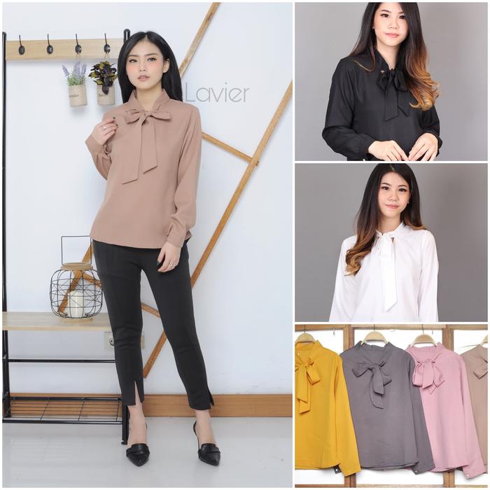 Gambar Atasan Blouse Fashion Wanita / Blouse Kerja Basic / Atasan wanita - Putih dari Hanita Shop undefined Tokopedia