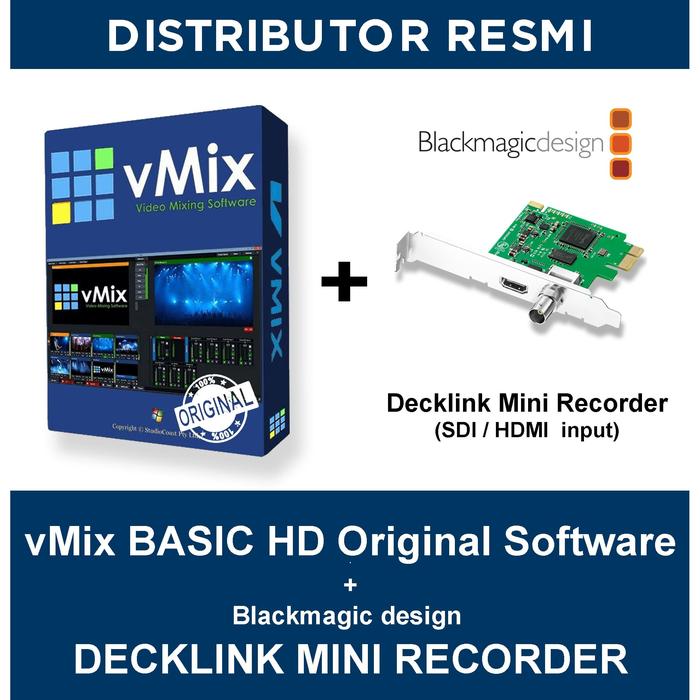 Gambar Bundling vMix Basic HD Original + BMD Decklink Mini Recorder dari ADM Teknologi undefined Tokopedia
