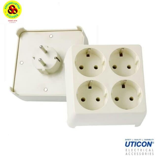 Gambar Uticon Stop Kontak 4 in 1 + Steker Plug S-448 NA Multi Socket 4 Lubang dari Pioneer listrik undefined Tokopedia