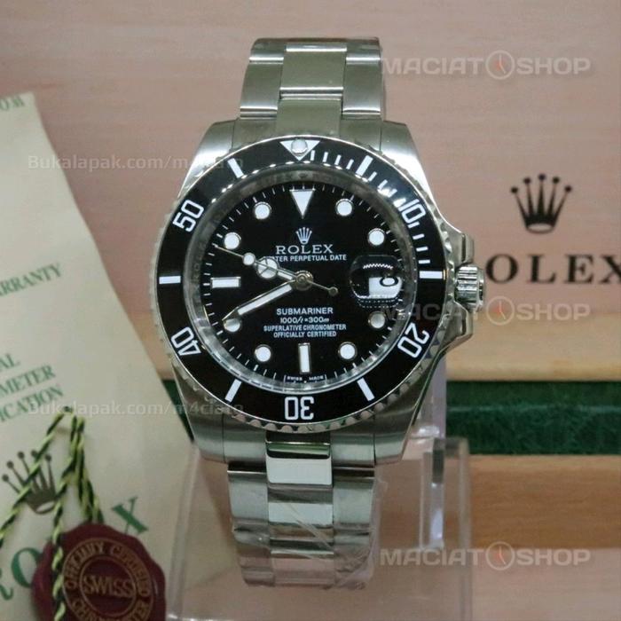 Pria Rolex Submariner Silver Black 40MM 