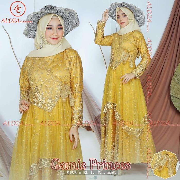 Gambar NEW GAMIS PRINCES BY ALDZA - GOLD, L dari E & S butik shop undefined Tokopedia