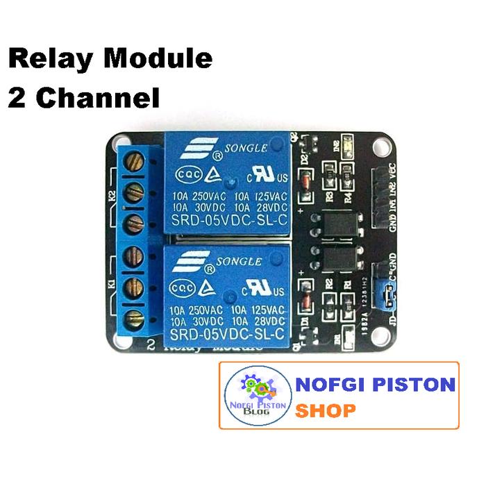 Gambar Relay Module 5V 2 Channel 10A 220V for Arduino Raspberry Pi ARM AVR dari Nofgi Piston Shop undefined Tokopedia