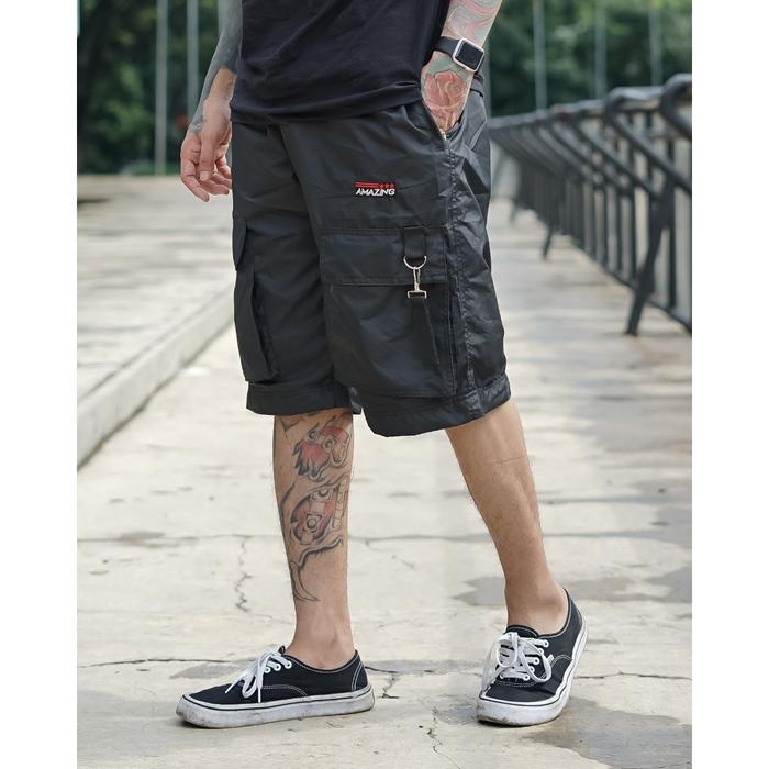 Gambar CELANA PENDEK PRIA PARASUT WATEPROOF - CELANA OUTDOOR CARGO KEREN - Hitam, M dari MW Grosir Pakaian undefined Tokopedia