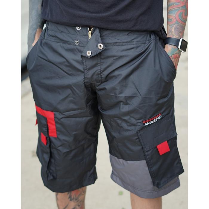 Gambar CELANA PENDEK PRIA PARASUT LORENG KOMBINASI - CARGO WATEPROOF KEREN - Hitam, M dari MW Grosir Pakaian undefined Tokopedia