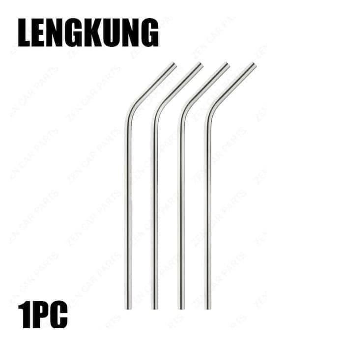 Gambar Sedotan Stainless Steel Straw Sedotan Metal MELENGKUNG LENGKUNG dari Domelton Store undefined Tokopedia