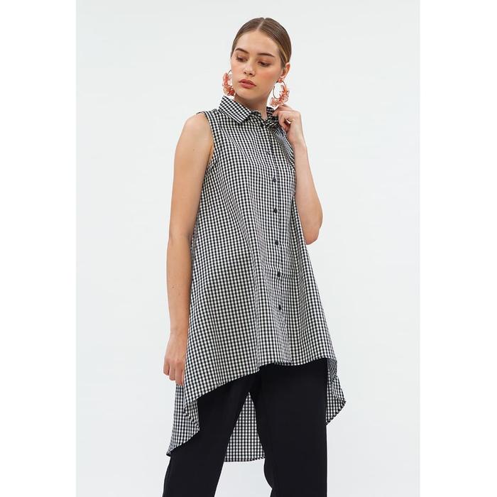 Gambar Minimal Slvless Gingham Tunic - S dari Minimal undefined Tokopedia