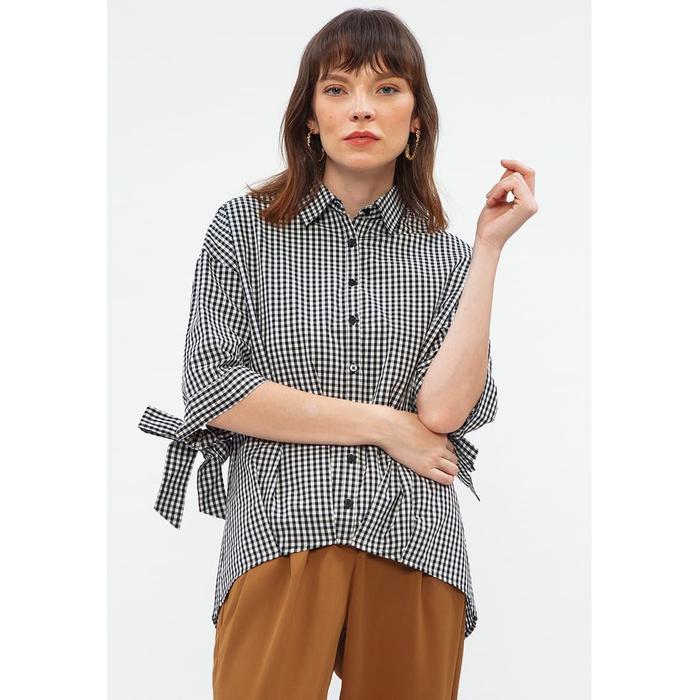 Gambar Minimal Gingham Pleat Shirt - S dari Minimal undefined Tokopedia