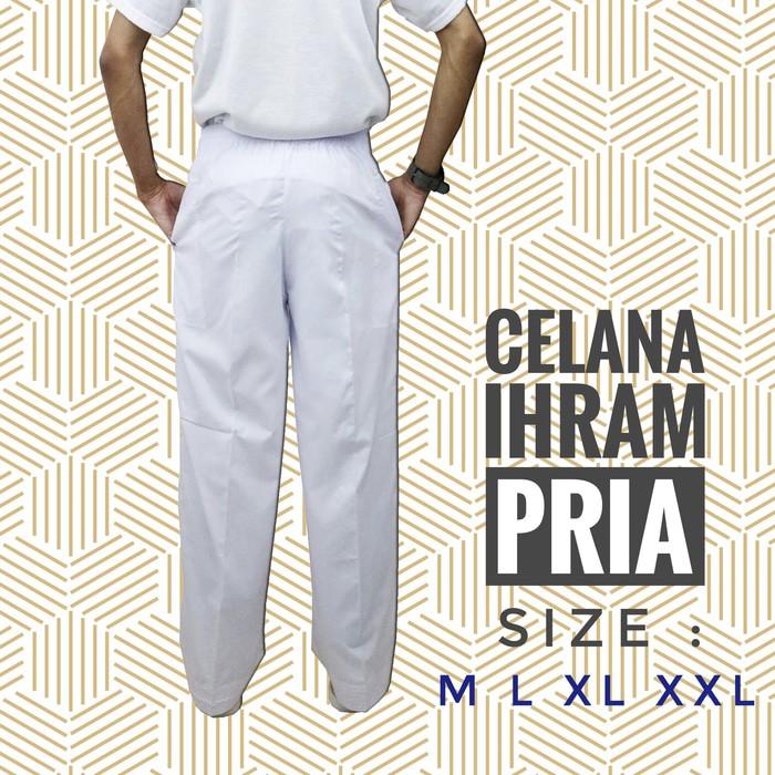 Gambar Celana Ihram Laki Laki/Baju Ihram/Kain Ihram/Perlengkapan Haji Umroh dari baktiara store undefined Tokopedia