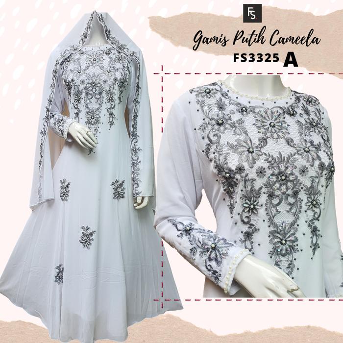 Gambar Baju Gamis Wanita Terbaru Warna Putih FS3325 - Putih A, M dari FIKASHOP.COM undefined Tokopedia