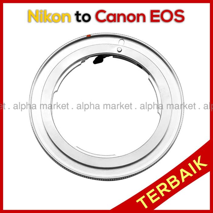 Gambar Adapter Adaptor Lens Lensa Nikon AI AIS AI-S AFD AF-D ke to Kamera Camera Canon EOS DSLR SLR EF EFS EF-S (Nikon to EOS) dari alphamarket.bdg undefined Tokopedia