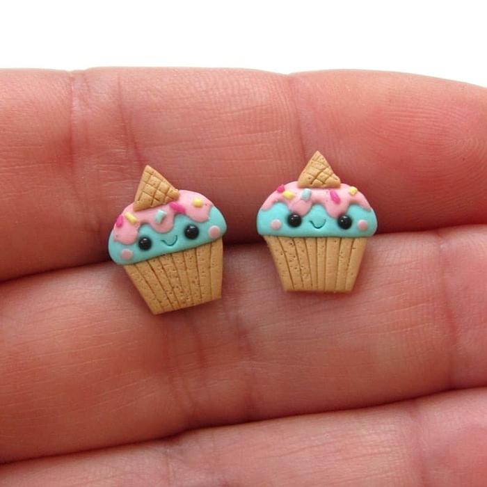 Gambar anting clay cupcake giwang tindik lucu unik dari grosir anting kawaii undefined Tokopedia