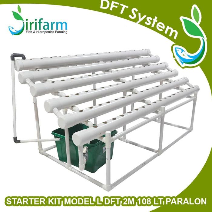 Gambar Paket tanam hidroponik Kit DFT tipe L Datar 2M 108 LT PARALON dari JIRIFARM undefined Tokopedia