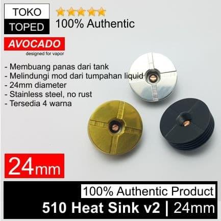 Gambar Authentic Avocado 510 Heat Sink v2 24mm Stainless Steel | 24 rda rdta dari deKloud undefined Tokopedia