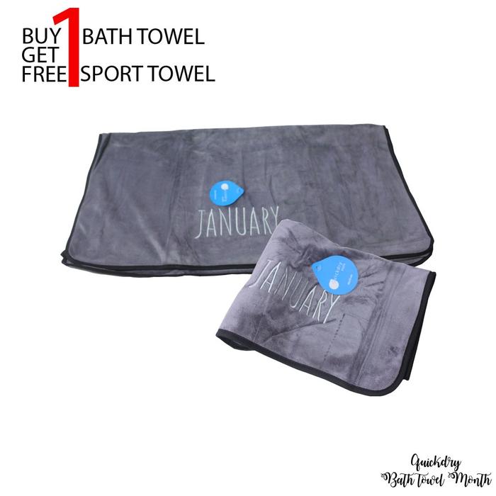 Gambar Paket Hemat Quickdry Month - Bath Towel Free Sport Towel Grey - November dari House of Julia undefined Tokopedia