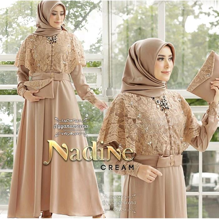 Gambar Baju Kebaya Brukat / Busana Muslim / Gamis Brokat / Nadine Dress - cream, M dari look180 undefined Tokopedia