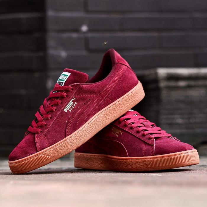 Puma maroon cheap suede shoes