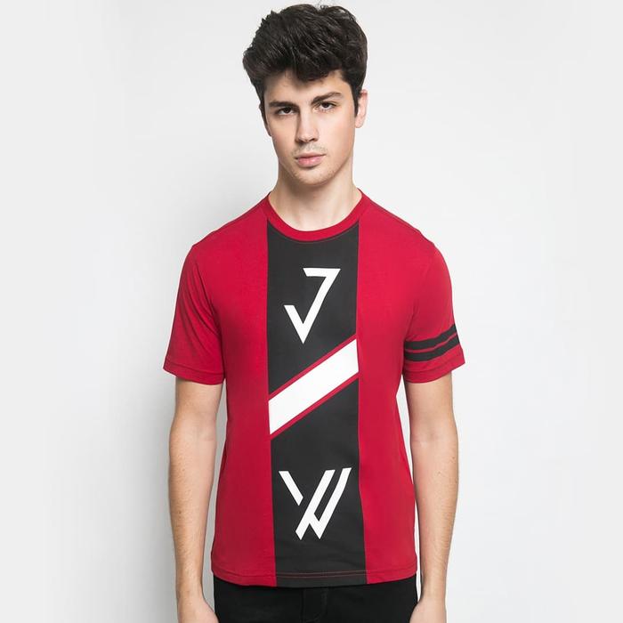 Gambar Johnwin - Slim Fit - Kaos Casual - Kaos Pria - Motif Sablon JW - Merah - ATS.622.M315.01.C - M dari Johnwin Kota Administrasi Jakarta Barat Tokopedia