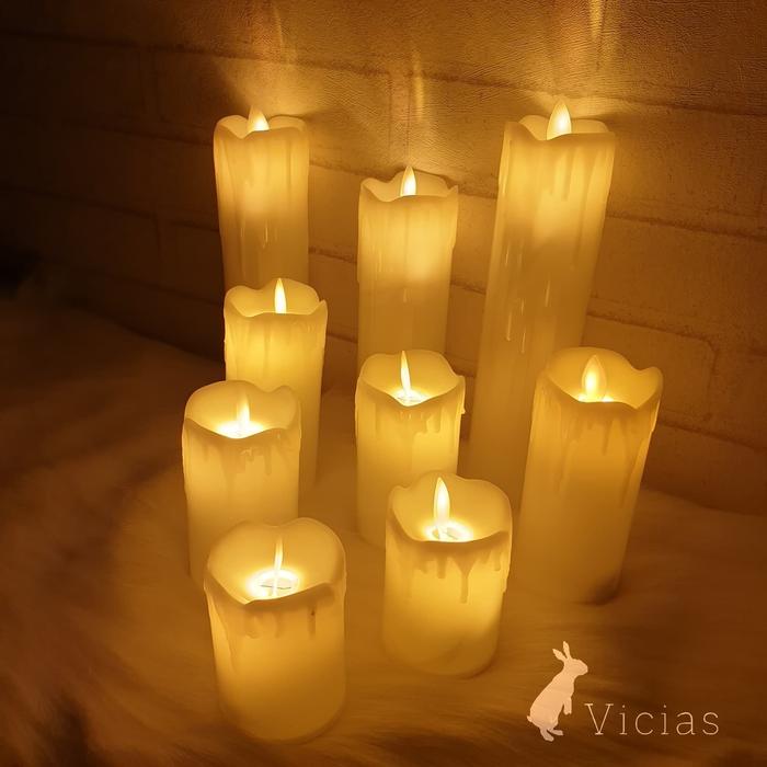 Gambar LIN-04 Lilin LED Elektrik Api Bergoyang Meleleh MELTED diameter Ø 5cm - LIN04 - 9cm dari Vicias Kota Administrasi Jakarta Barat Tokopedia