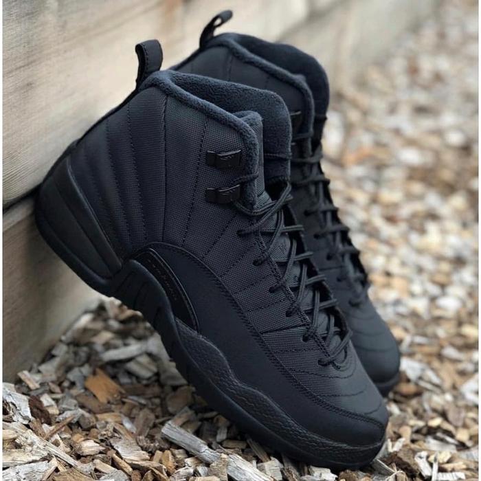 jordan 12 all black winter