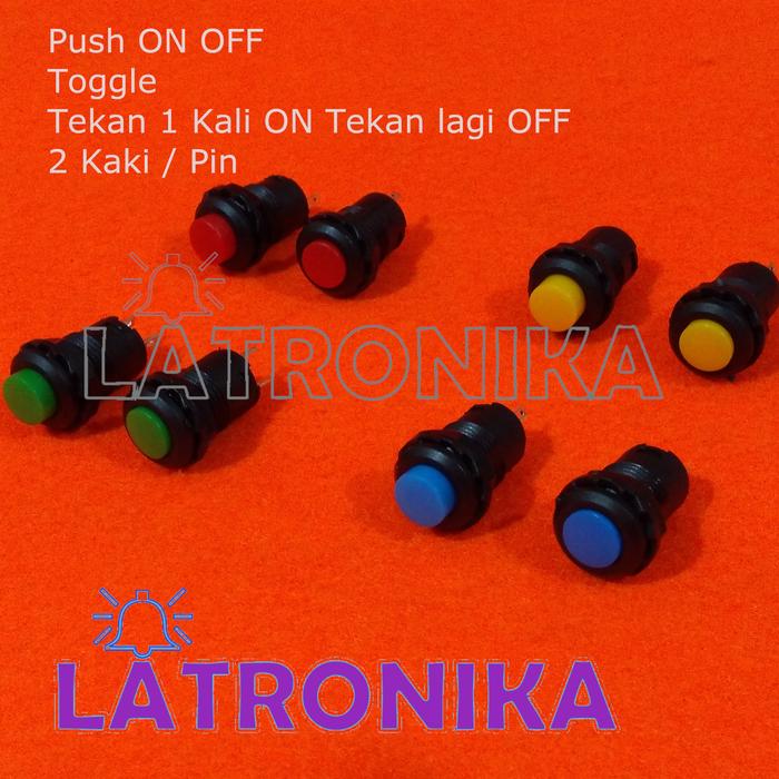 Jual Push On Off Toggle Button Switch Saklar Tombol Bulat Warna 2 Kaki ...