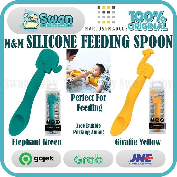 Gambar Marcus And Marcus Silicone Feeding Spoon - Elephant Green dari Swan Baby Shop undefined Tokopedia
