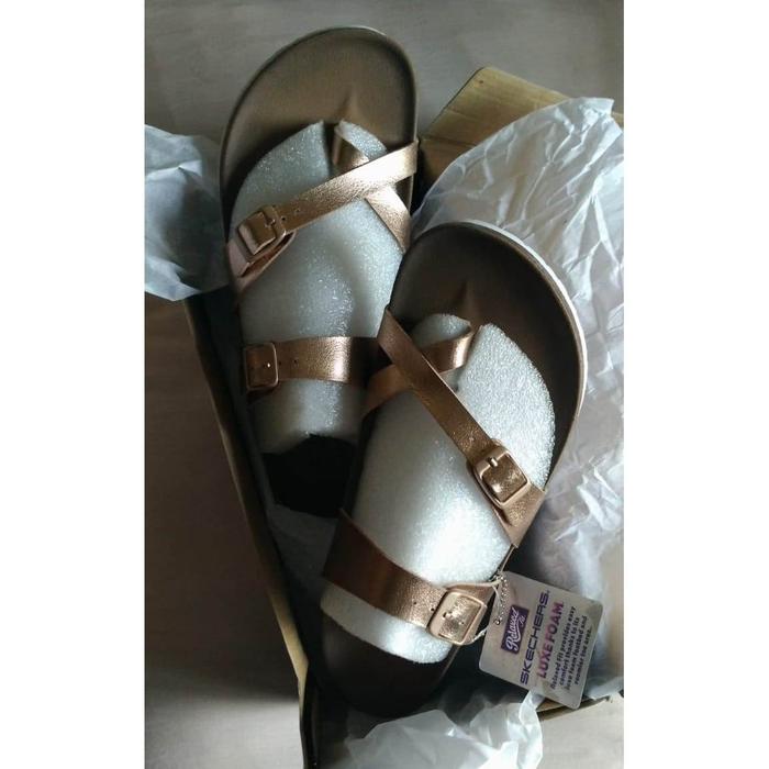 Gold sales skechers sandals