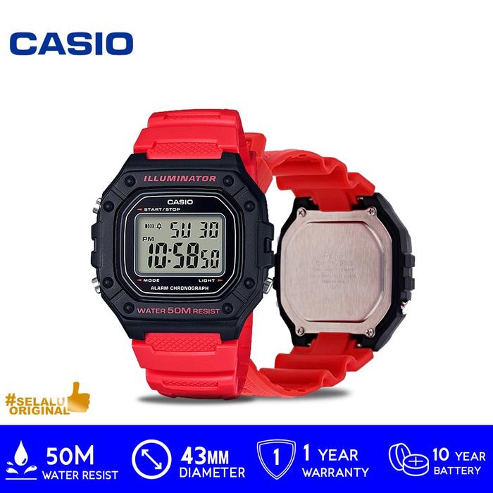 Gambar PROMO Jam Tangan Casio General W-218H-4BVDF Original Murah - Merah dari GrosirGshock undefined Tokopedia