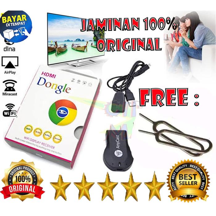 Gambar [FREE SIM EJECTOR] ANYCAST DONGLE HDMI WIFI DISPLAY RECEIVER TV EZCAST dari Duocide Shop undefined Tokopedia