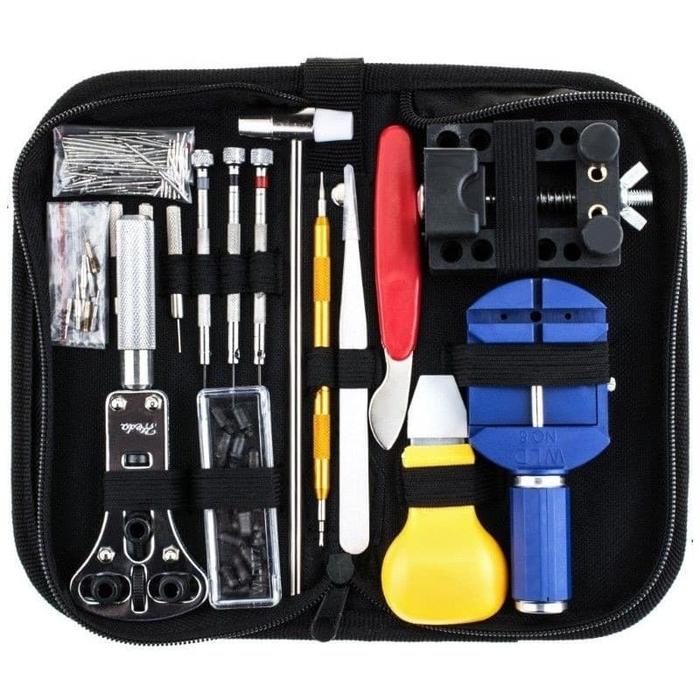 Gambar Peralatan Reparasi Jam Tangan Watch Repair Tool Kit Set - Black dari sinarjaa undefined Tokopedia
