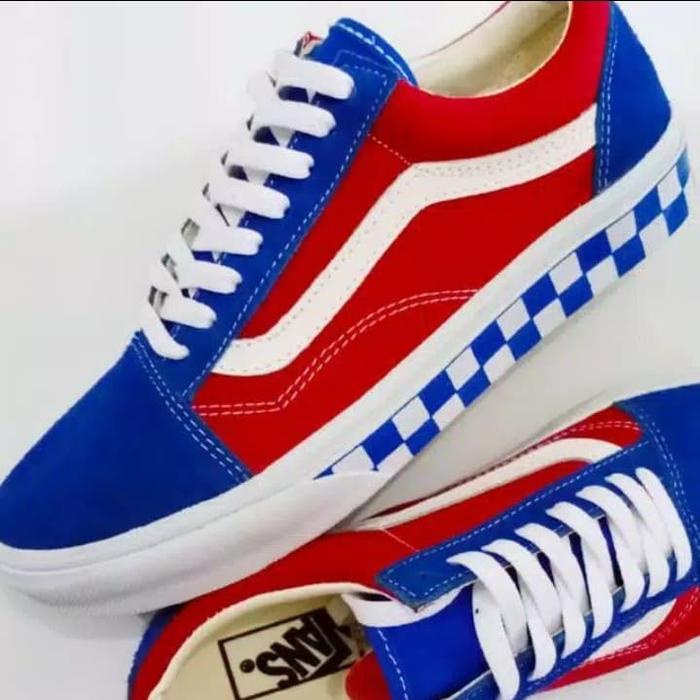 Vans Bmx Checkerboard Vans Style 36 Blue Red Blue And Red