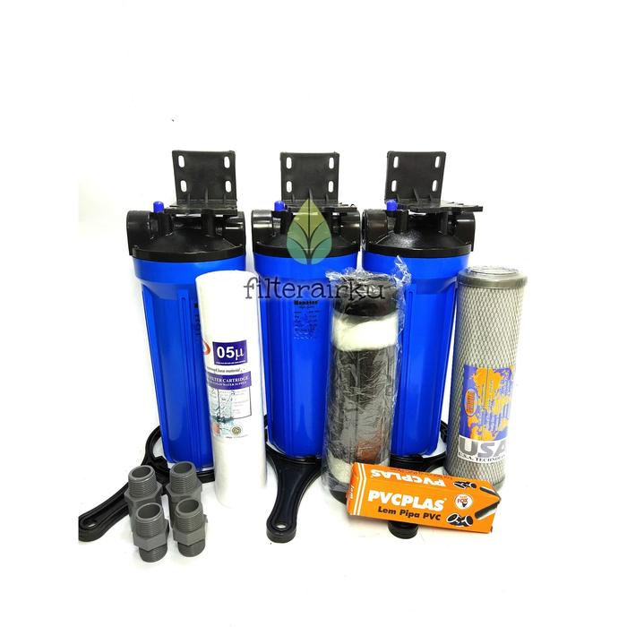 Gambar Paket Filter Air Sumur zat besi biru 10" 3/4 03-03 dari Filterairku undefined Tokopedia