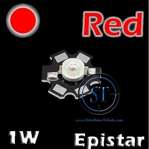 Gambar High Power LED 1W Epistar Biji LED Super Bright + PCB Lampu Led Warna - Merah dari Toko Sinar Teknik undefined Tokopedia
