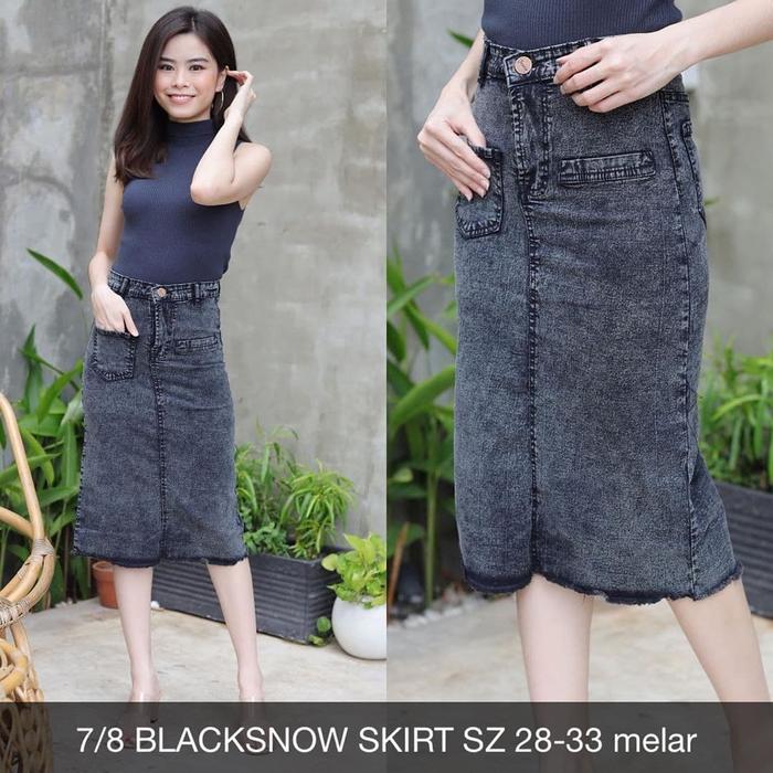 Jual Rok Jeans Pendek Wanita 7 8 Blacksnow Skirt Roj Jeans Selutut 27 Jakarta Utara Magdalena Store Tokopedia