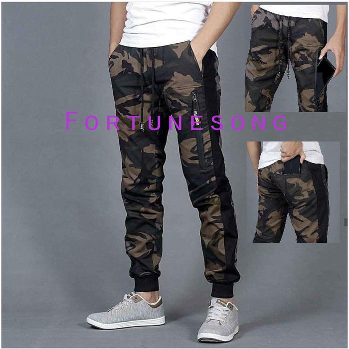 Gambar Celana Joger Panjang Pria Tactical Army Slim fit - Cokelat, XL dari Fortunesong undefined Tokopedia