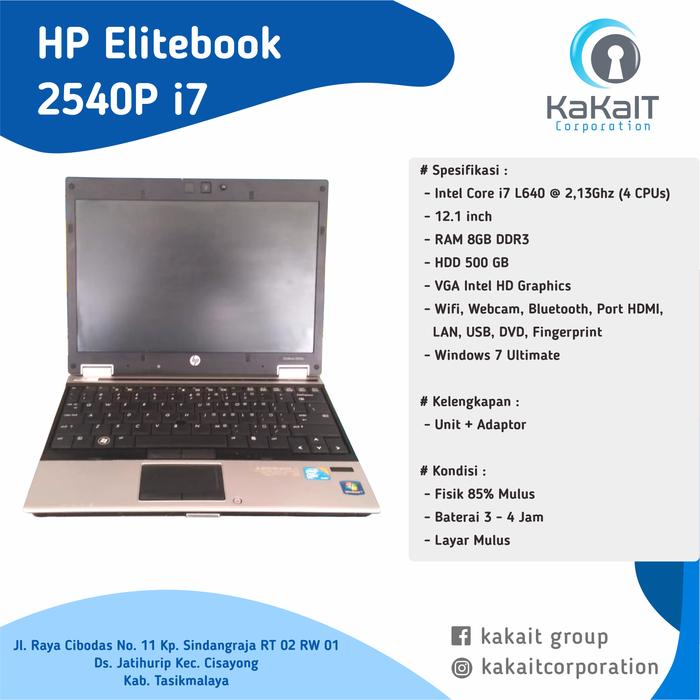 Jual Netbook Laptop Hp Elitebook 2540p Core I7 L640 8gb Ram 500gb Hdd Kab Tasikmalaya Kakait Corporation Tokopedia