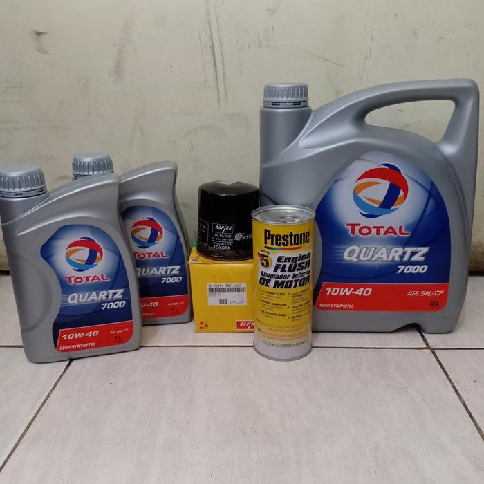 Gambar Paket Oli Mesin Bensin TOTAL 10W-40 6 L + Filter INNOVA + Engine Flush dari Prime Oli undefined Tokopedia