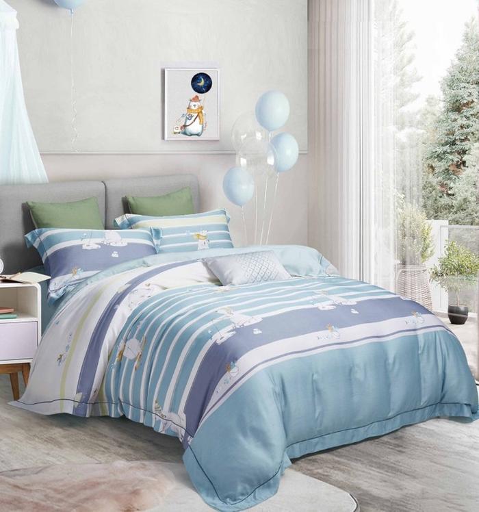 Gambar Sprei Tencel by REGALINEN 100x200 Single - Icy Bear Blue dari REGALINEN ID undefined Tokopedia