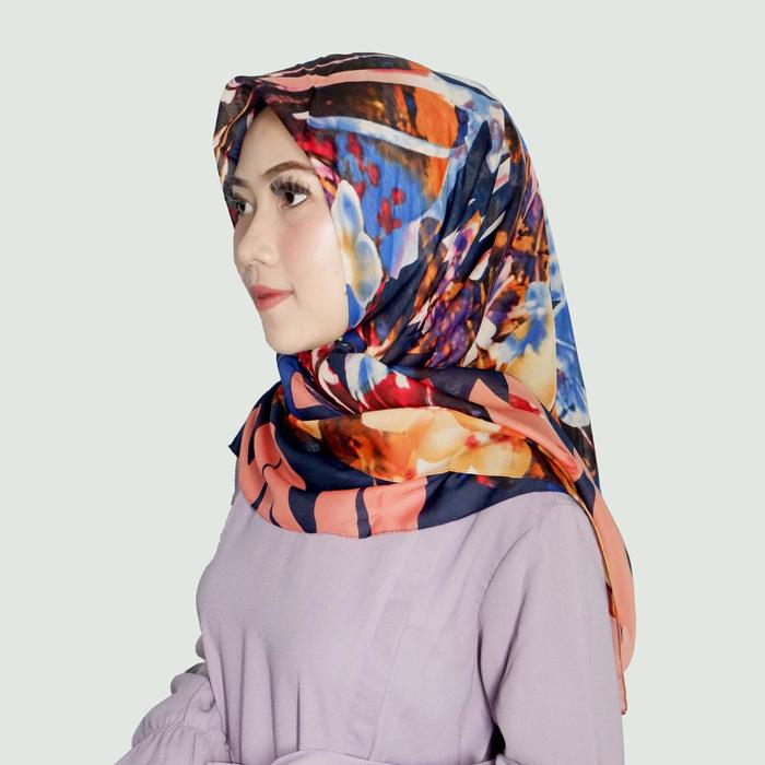 Gambar Zoya Kerudung Segiempat Motif - Thalasa Scarf Warna Light Navy dari Zoya undefined Tokopedia