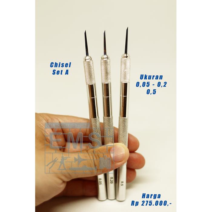 Gambar Chisel Set A (3 Ukuran) / Tools Gundam / Tools Modifikasi Model Kit dari Ega Modelling Store undefined Tokopedia