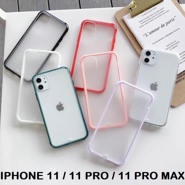 Jual iPhone 11 Pro Max Matte Clear Soft Bumper Hard Back Case