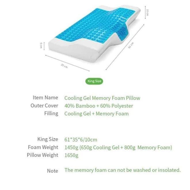king size memory foam cooling pillow