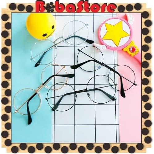 Gambar Bobastore - R092 Kacamata Bulat Design Korea Pria Dan Wanita Oval - SILVER dari Bobastore undefined Tokopedia