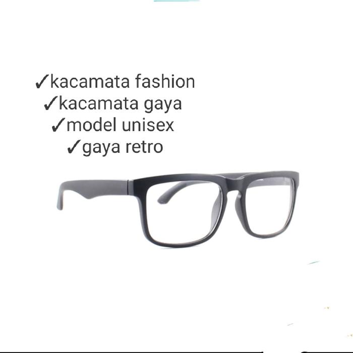 Gambar Kacamata Fashion pria kotak/frame kacamata pria/kacamata non minus - Hitam dari sakhaastore undefined Tokopedia
