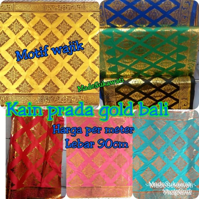 Gambar kain prada bali satin motif wajik/kain prada emas bali - Merah Muda dari MadeSukawati undefined Tokopedia